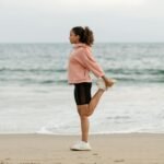 Women is doing christian yoga